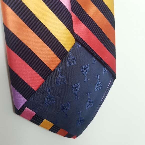 [DION] Warm Hue Rainbow Silk Tie - Picture 4 of 6